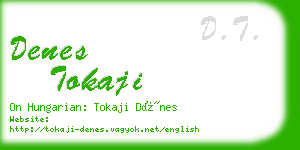 denes tokaji business card